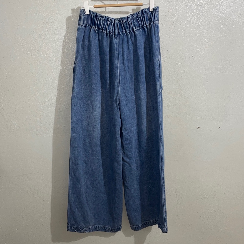 High-Rise Wide Leg Denim Pants in Blue - Picture 7 of 12